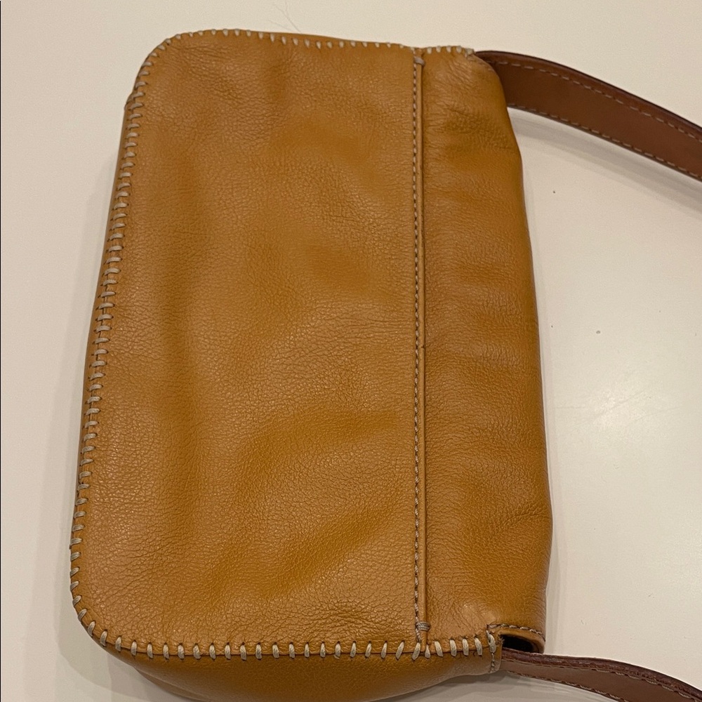 Ann Taylor Tan Genuine Leather Boho Shoulder Bag - Picture 4 of 5